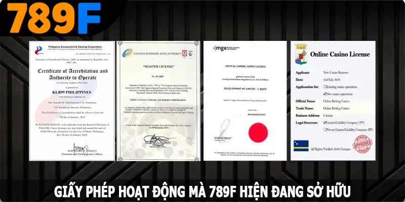 Giấy phép hoạt động mà 789F hiện đang sở hữu