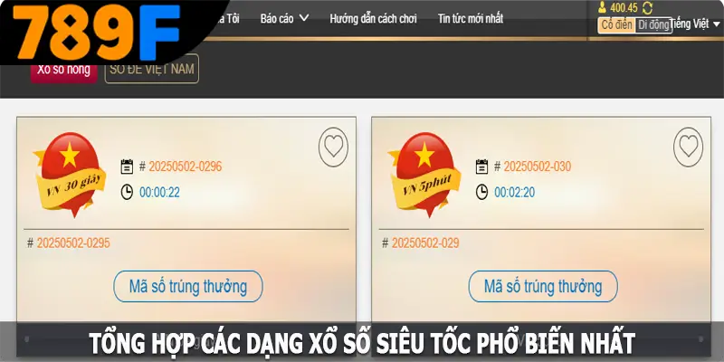 Tổng hợp các dạng xổ số siêu tốc phổ biến nhất tại 789F Tổng hợp các dạng xổ số siêu tốc phổ biến nhất tại 789F